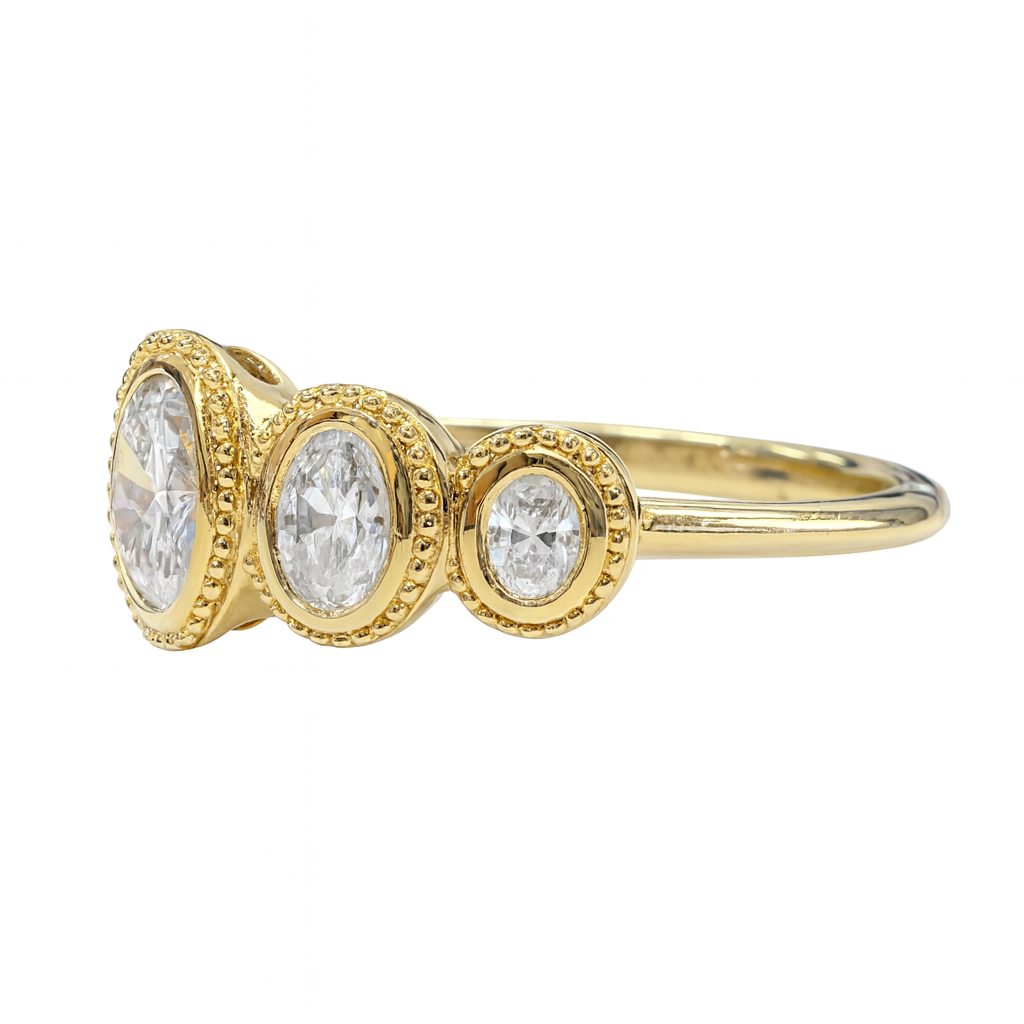 5 Oval Diamond Bezel Set Band