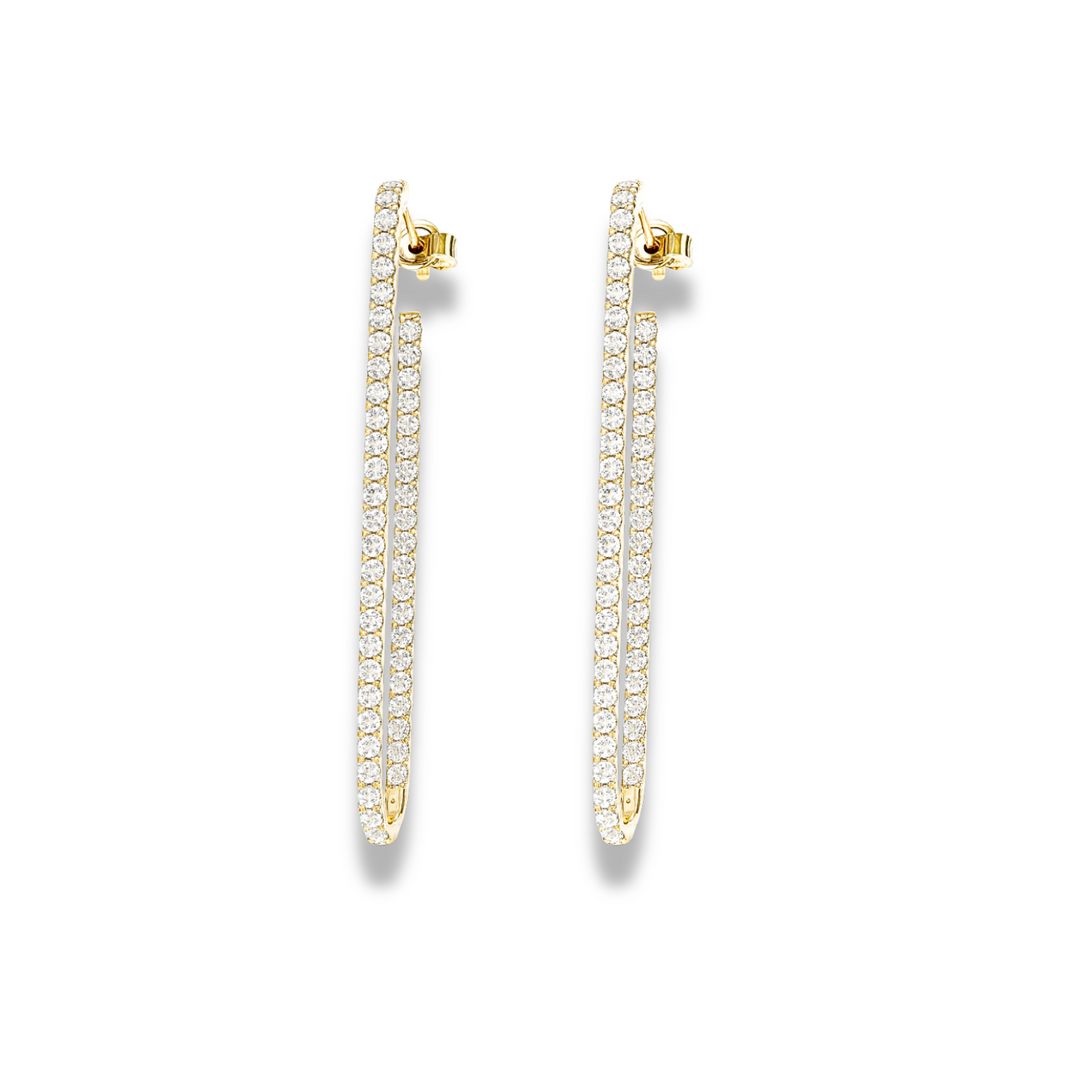 1.00ctw Diamond Elongated Oval Earrings