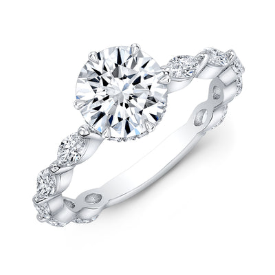 Accent - Marquise - Round Engagement Ring