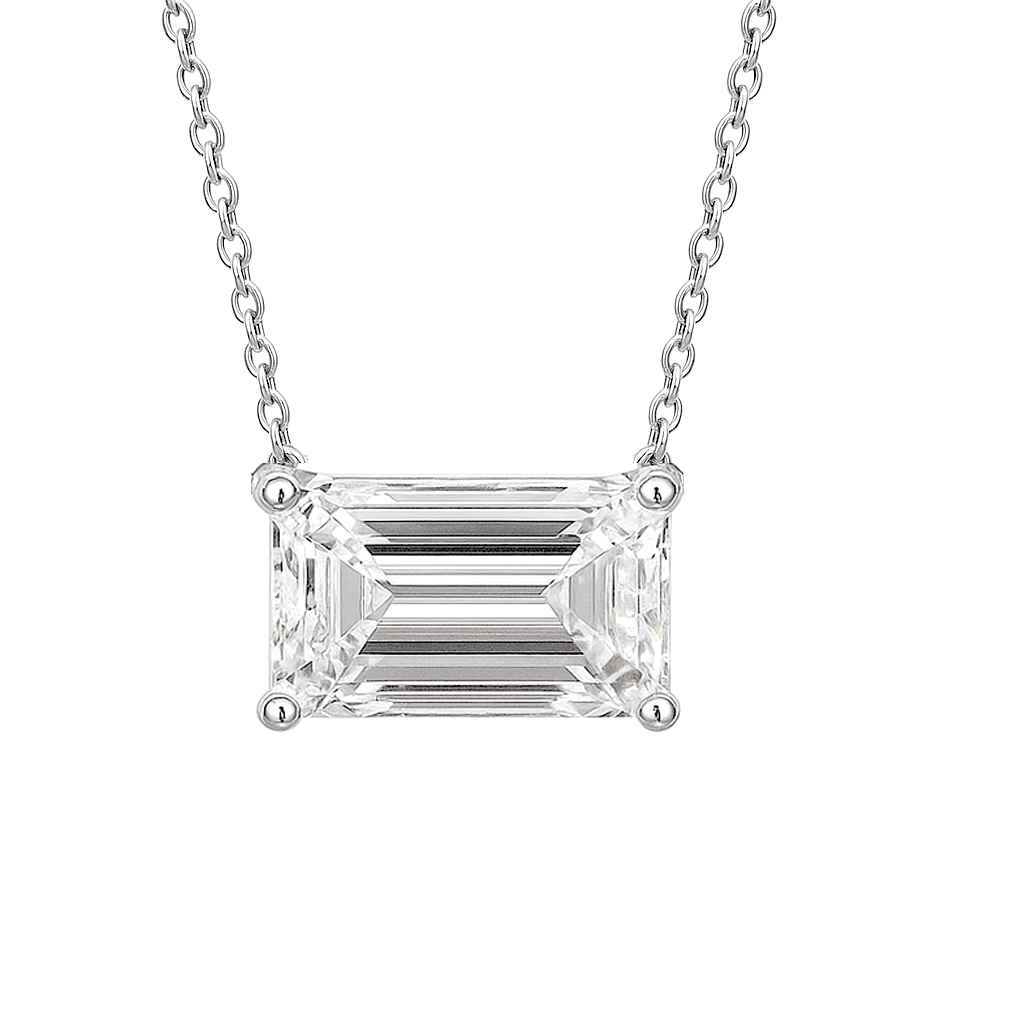 2.03cts Emerald Cut Lab Grown Diamond Set Necklace