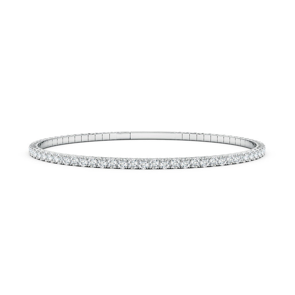 2.26ctw Diamond Flexible White Gold Bangle