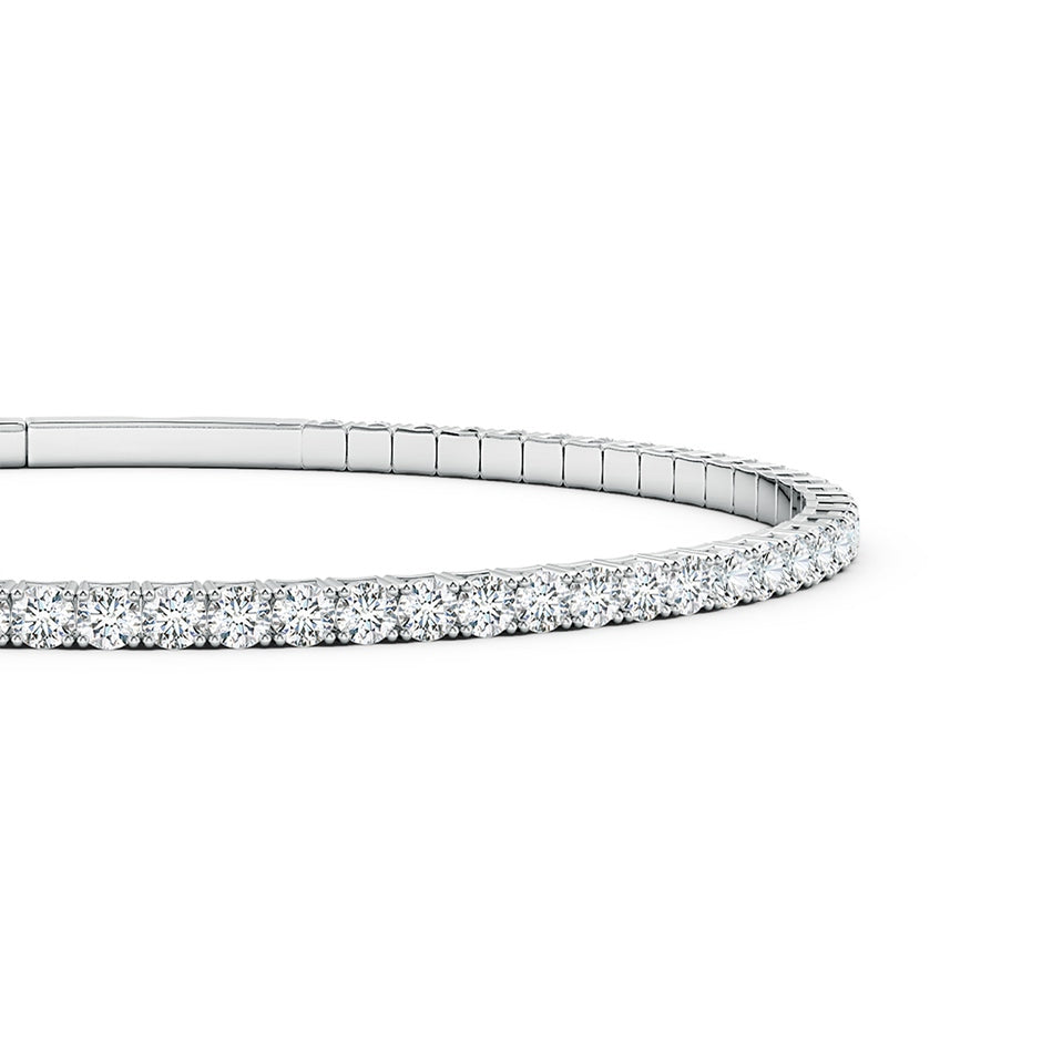 2.26ctw Diamond Flexible White Gold Bangle