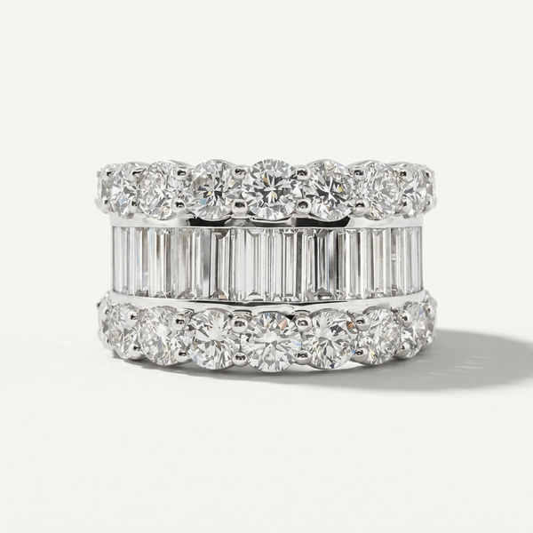 5.30ctw Baguette & Round Lab Grown Diamond Ring