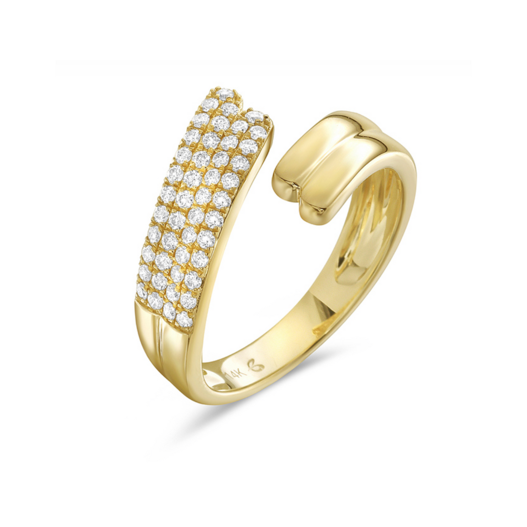 3 Row Diamond Open Ring