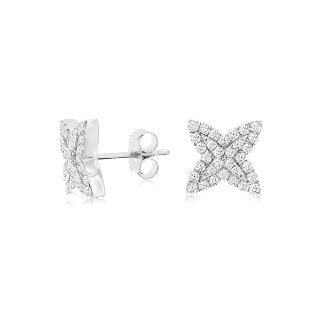 Dazzling diamond star earrings featuring shimmering diamonds arranged in a celestial star design, adding a touch of brilliance and elegance.