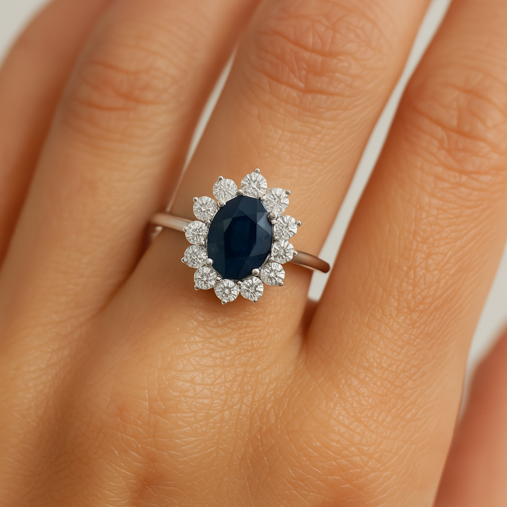 Oval Sapphire & Diamond Ring