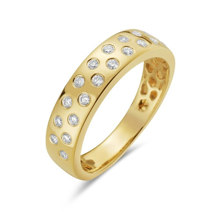Round Diamond Burnish Set Band