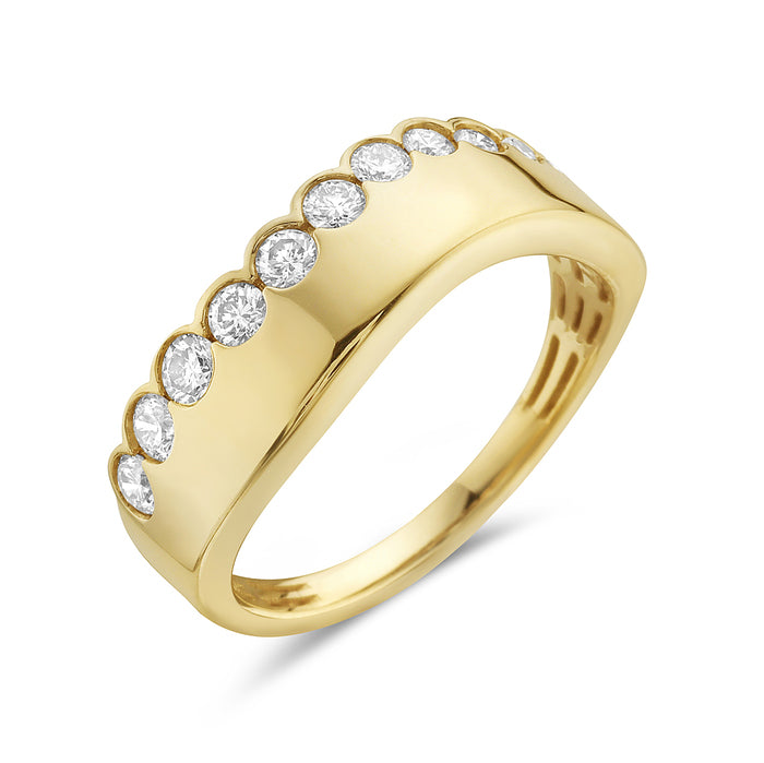 Round Diamond Bezel Accent Ring