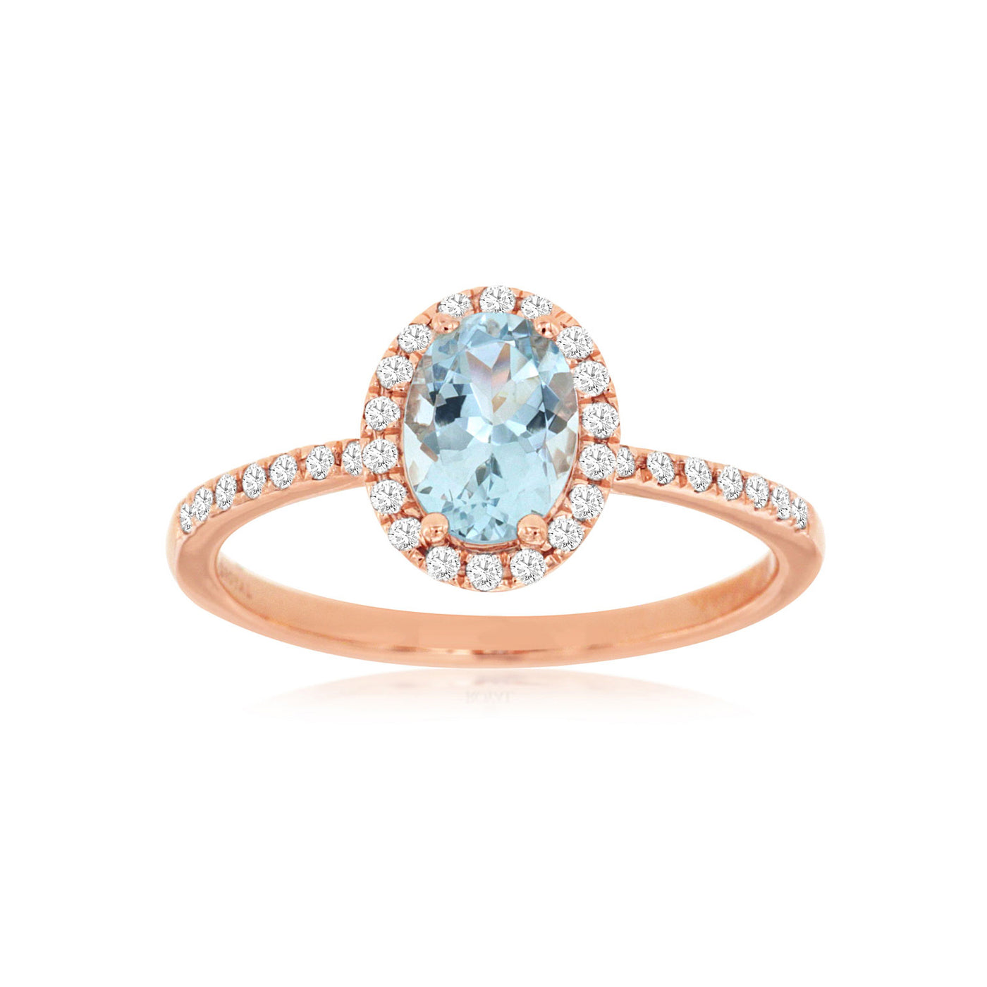 Aquamarine & Diamond Rose Gold Fashion Ring
