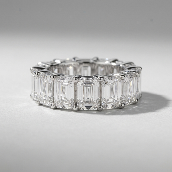 9.00ctw Emerald Cut Lab Grown Diamond Eternity Band