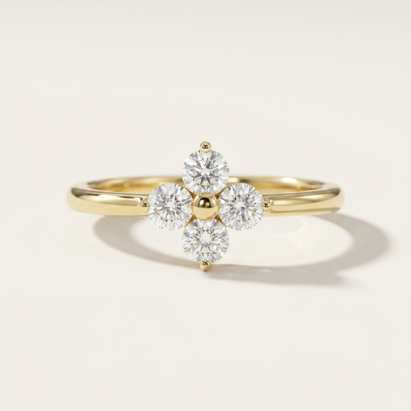 0.41ctw Round Diamond Button Ring