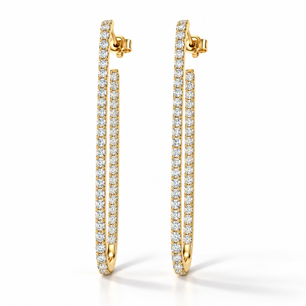 1.00ctw Diamond Elongated Oval Earrings