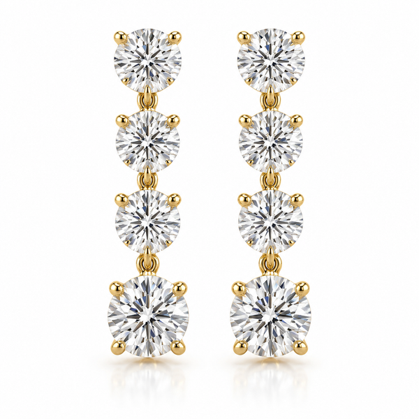 2.65ctw Round Lab Grown Diamond Drop Earrings