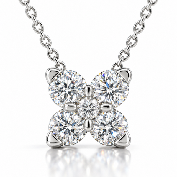Round Diamond X Necklace
