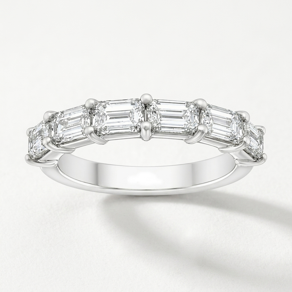 2.00ctw Emerald Cut Lab Grown East West Band