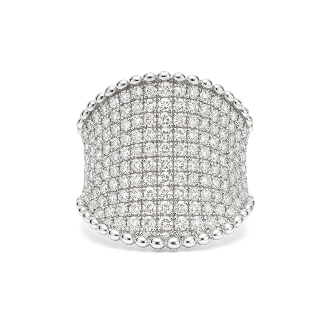 Wide Diamond Pave Ring