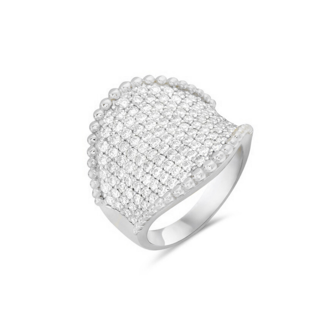 Wide Diamond Pave Ring