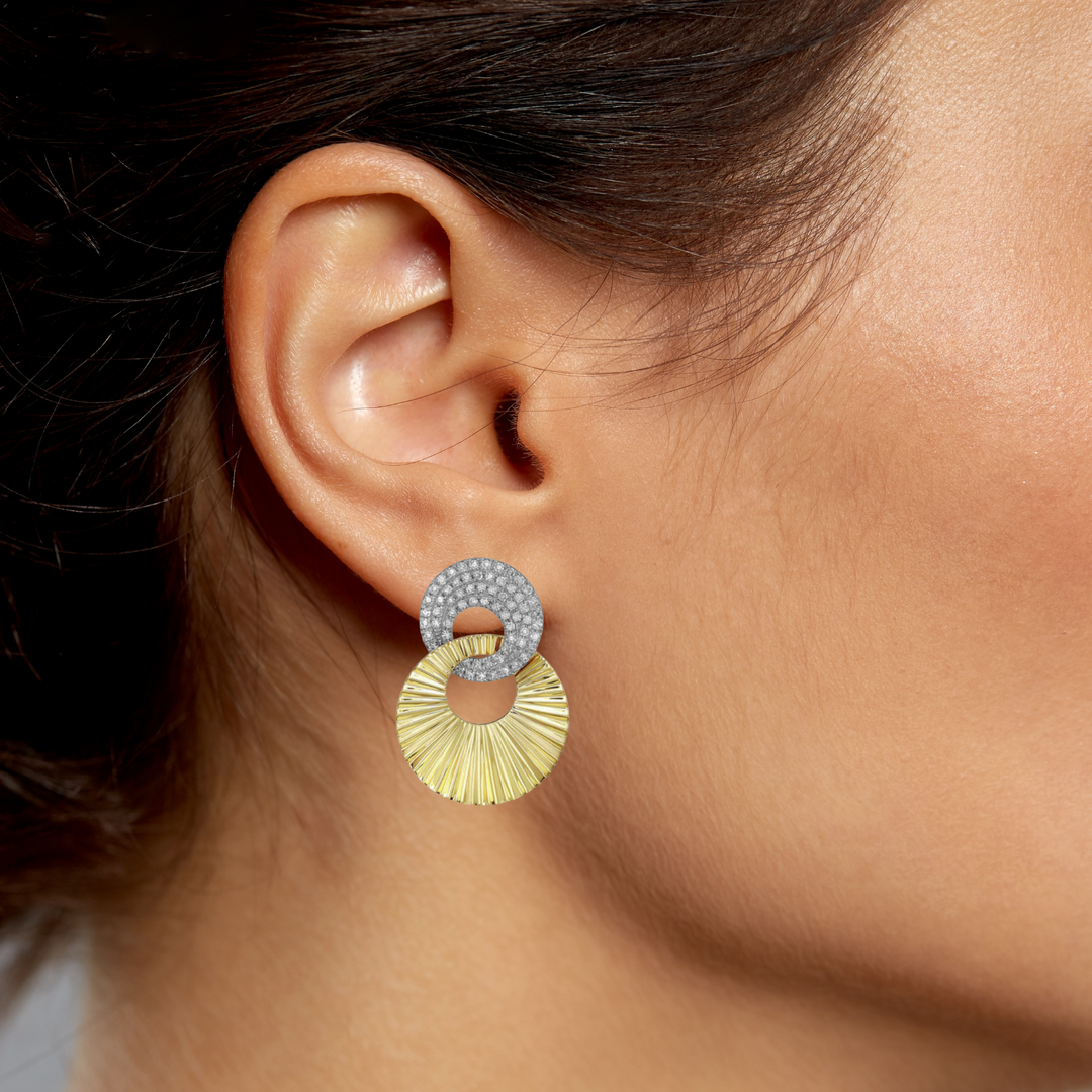 Diamond Pave Fluted Earrings