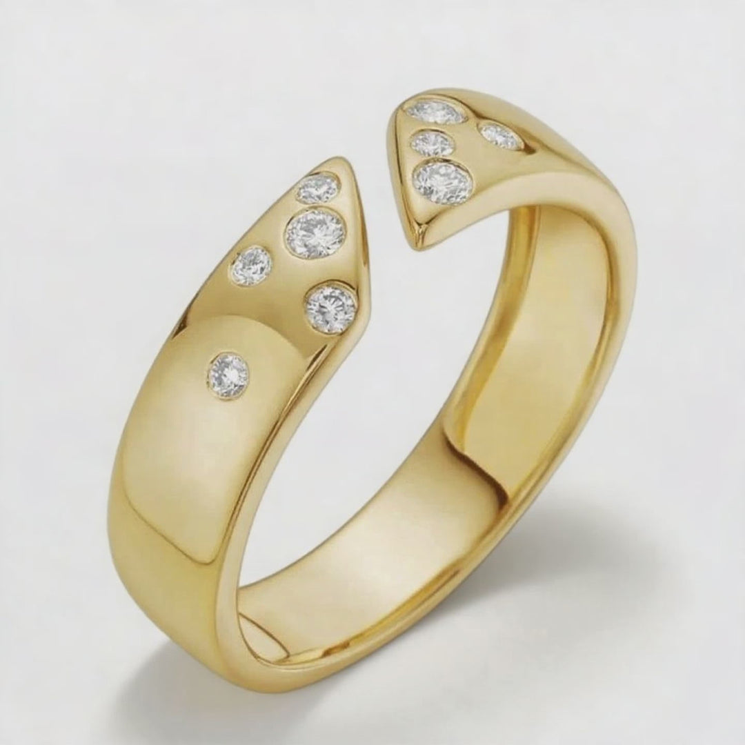 Round Diamond Burnish Open Band