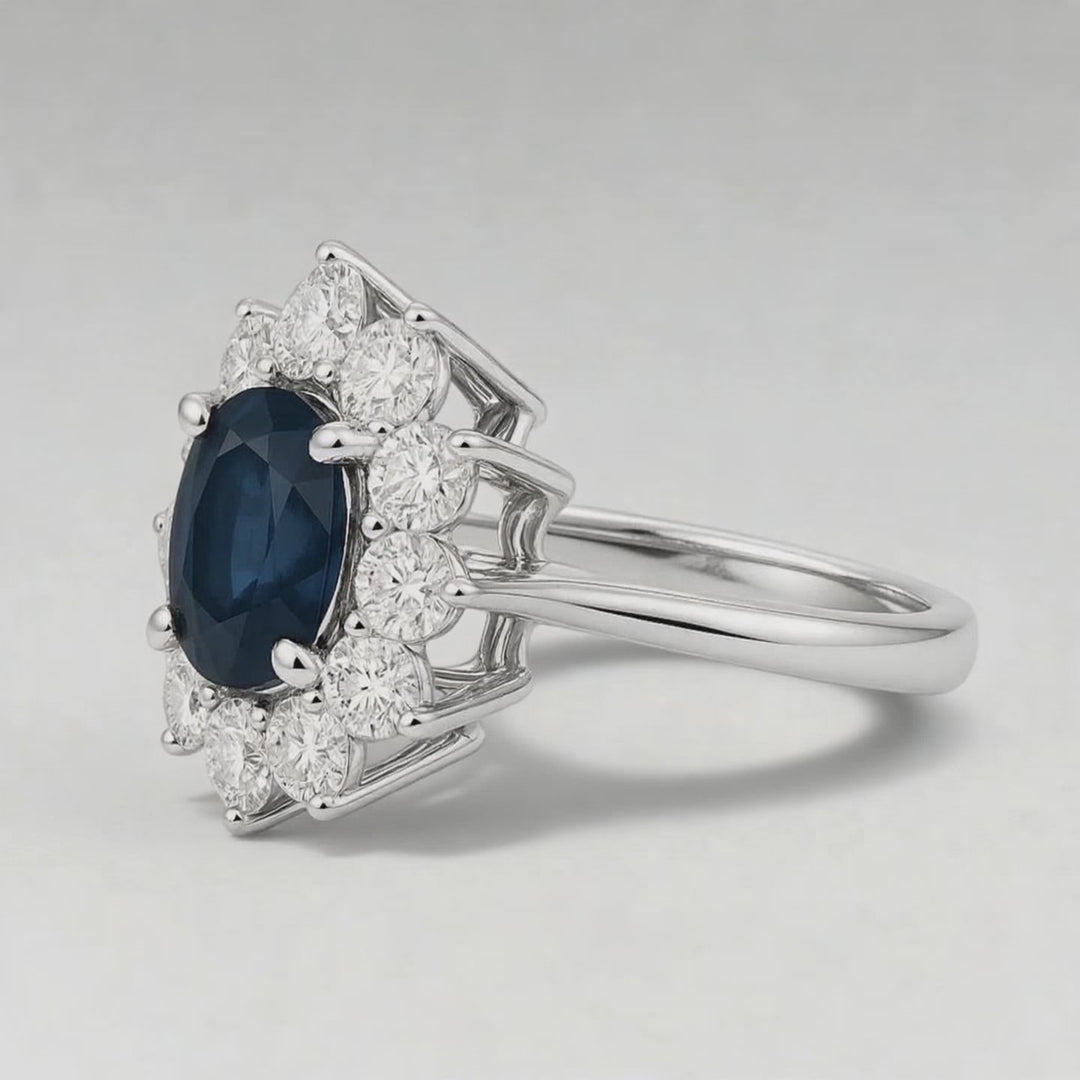 Oval Sapphire & Diamond Ring