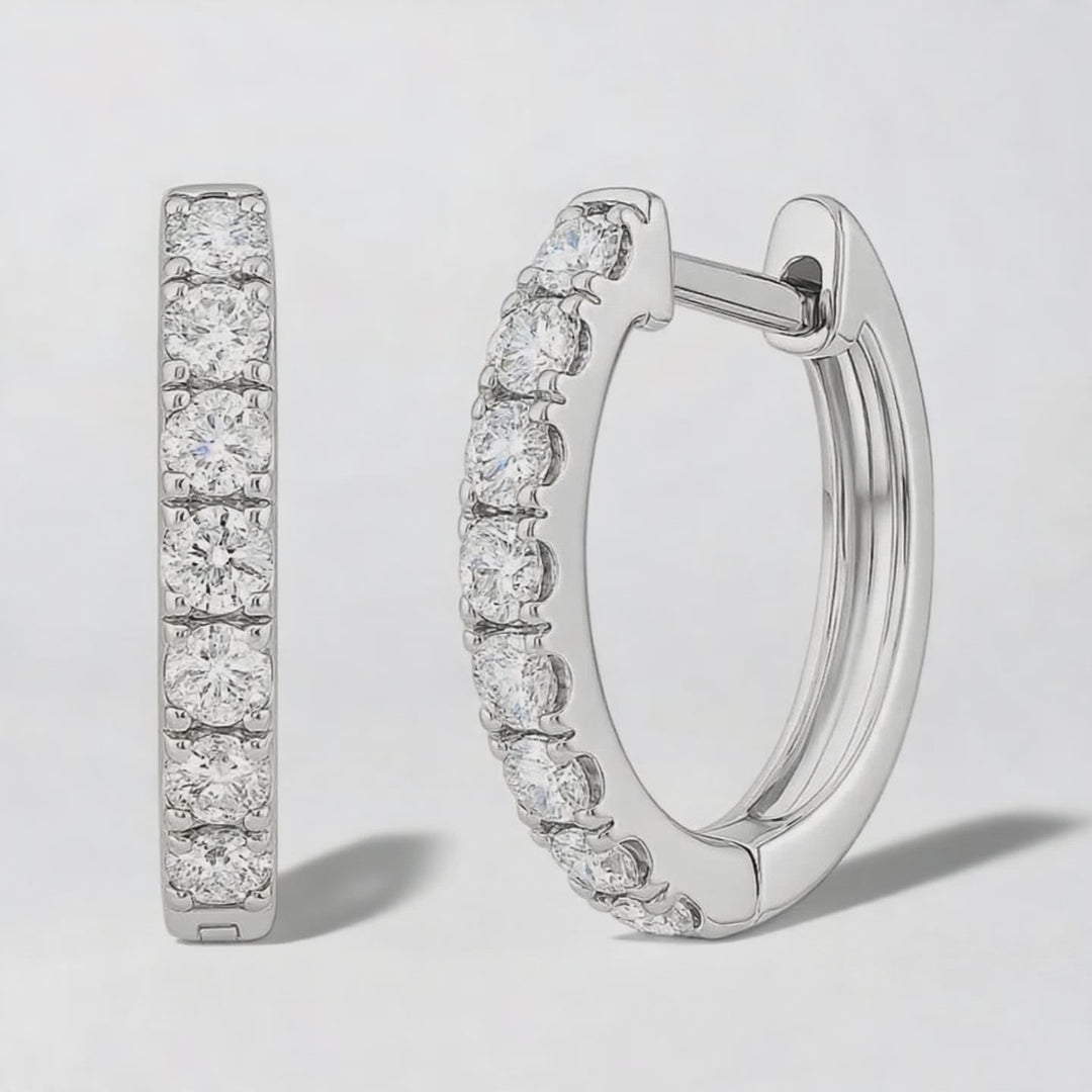 Petite Diamond Hoop Earrings