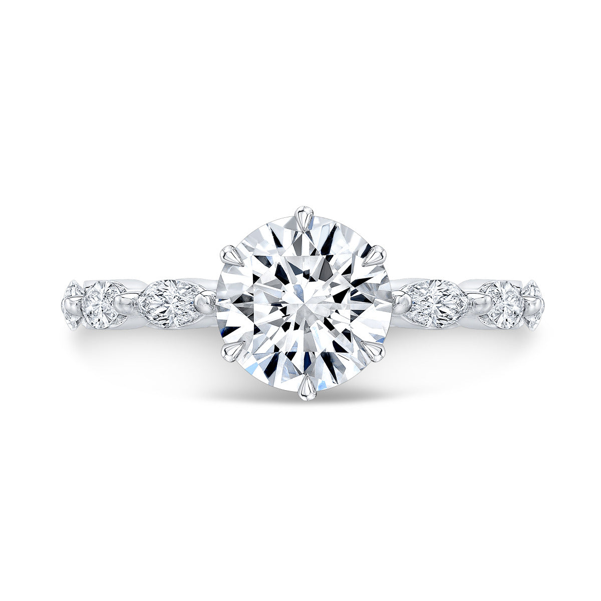 Accent - Marquise - Round Engagement Ring
