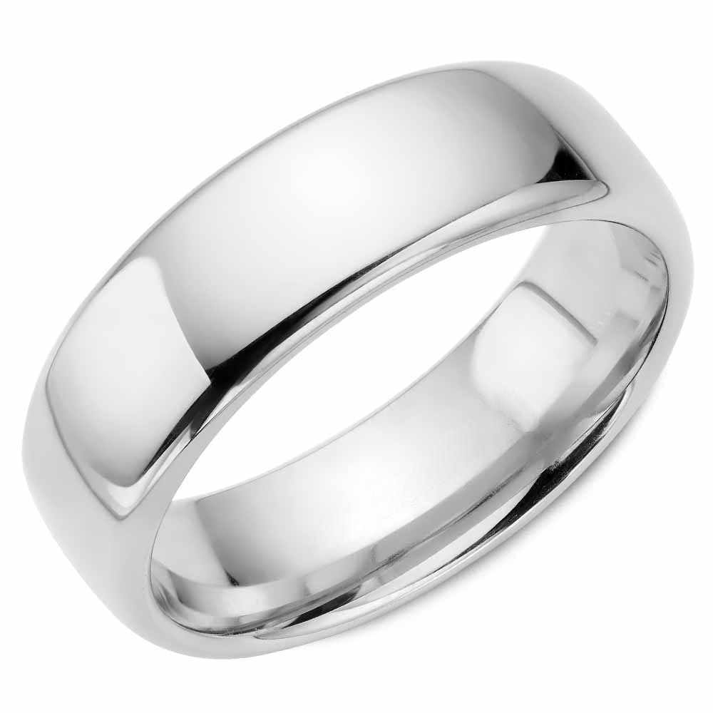 Timeless 7mm classic wedding band featuring a sleek and polished design, offering a sophisticated and enduring symbol of love and commitment.