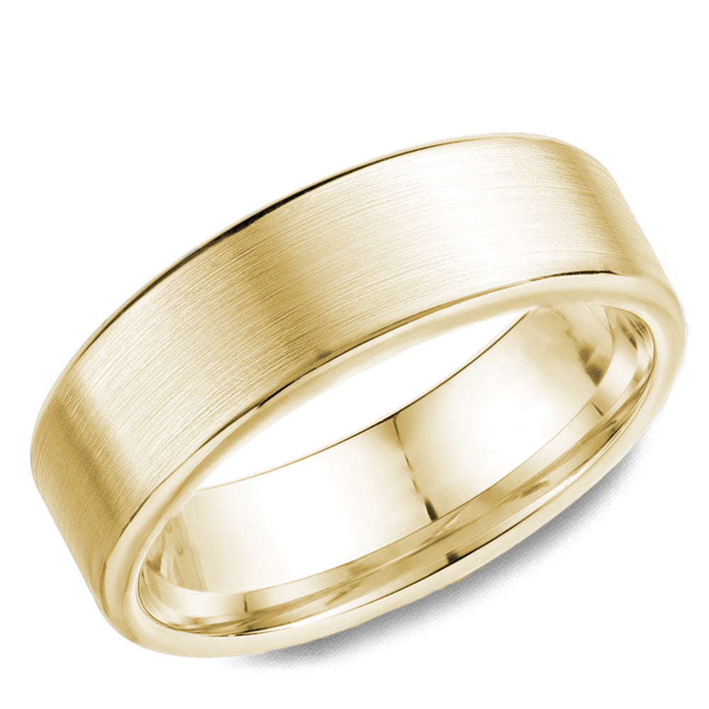 Sophisticated classic satin finish wedding band featuring a smooth, matte texture for a modern yet timeless look, perfect for everyday elegance.