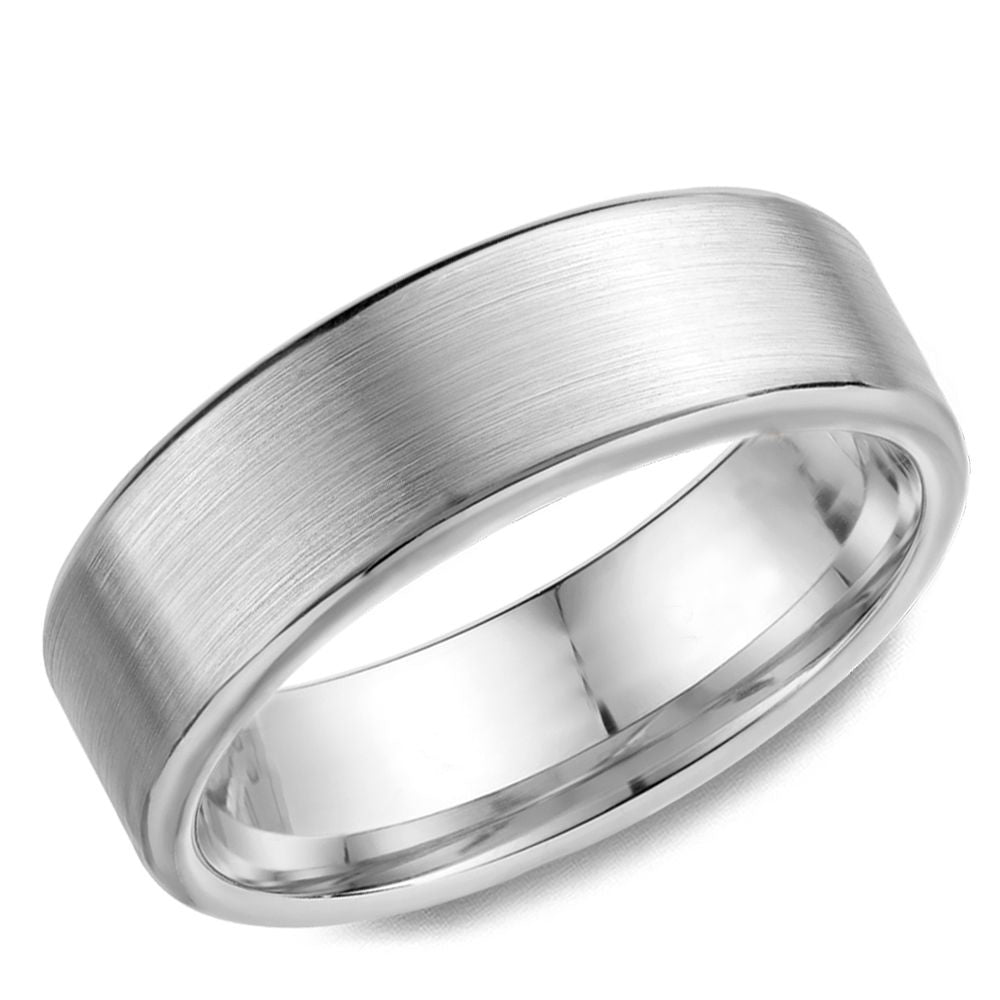 Sophisticated classic satin finish wedding band featuring a smooth, matte texture for a modern yet timeless look, perfect for everyday elegance.