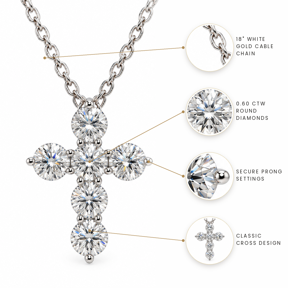 0.60ctw Diamond Cross Necklace