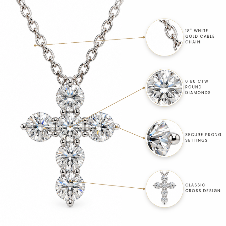 0.60ctw Diamond Cross Necklace