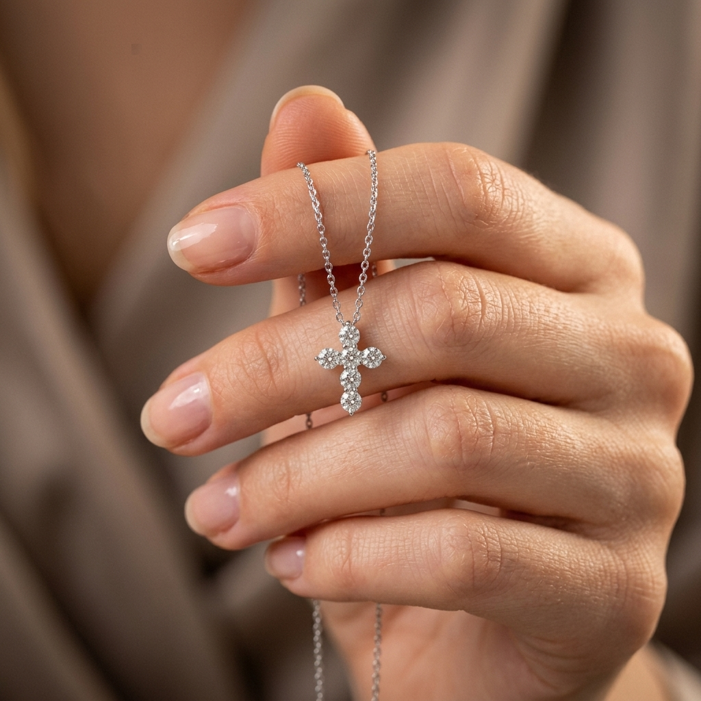 0.60ctw Diamond Cross Necklace