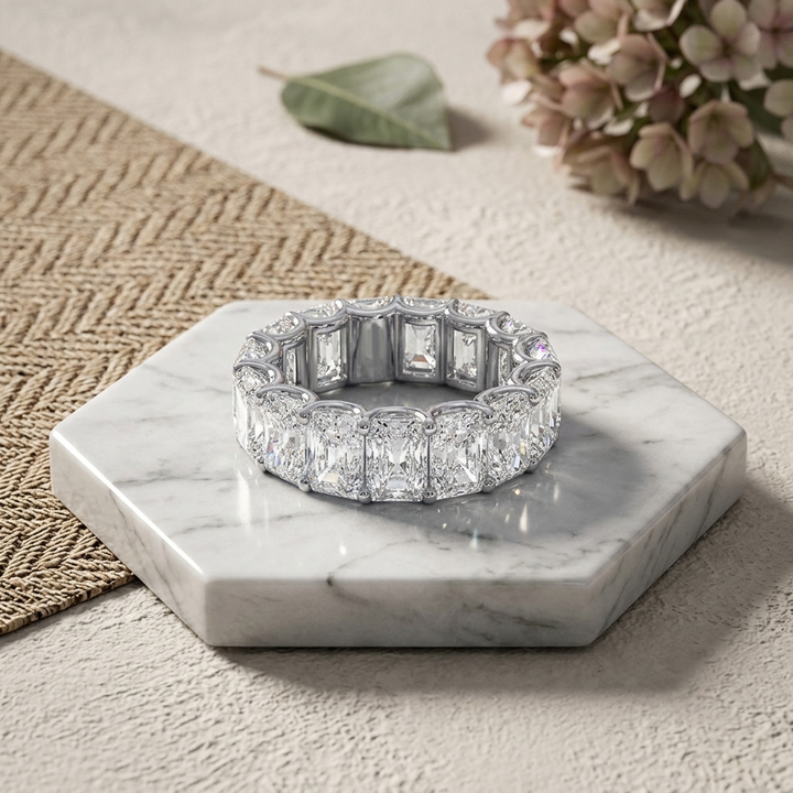 10.74ctw Radiant Cut Lab Grown Diamond Eternity Band