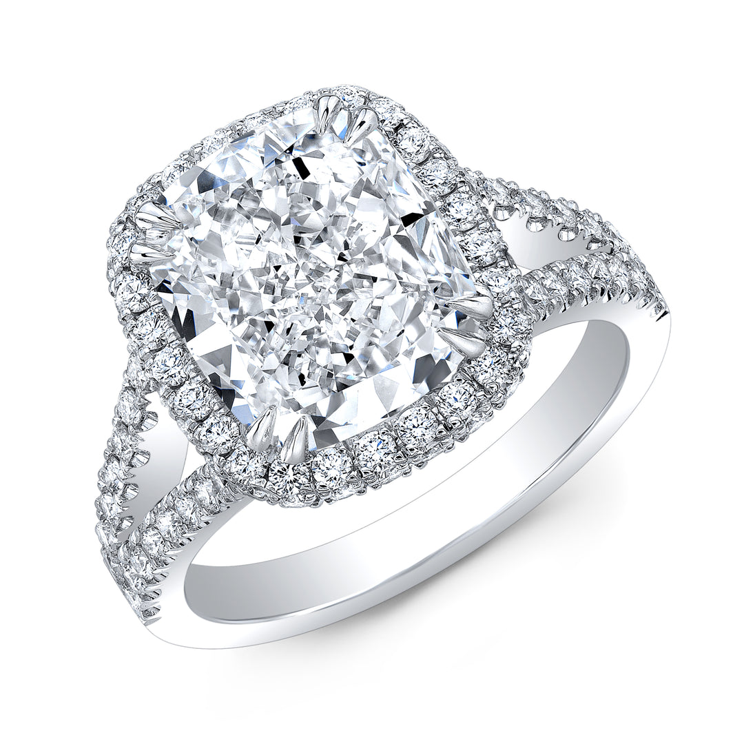 Halo - Split - Cushion Engagement Ring