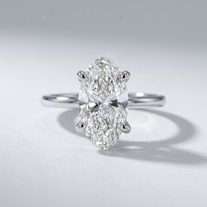 Skinny Oval Classic Set Solitaire
