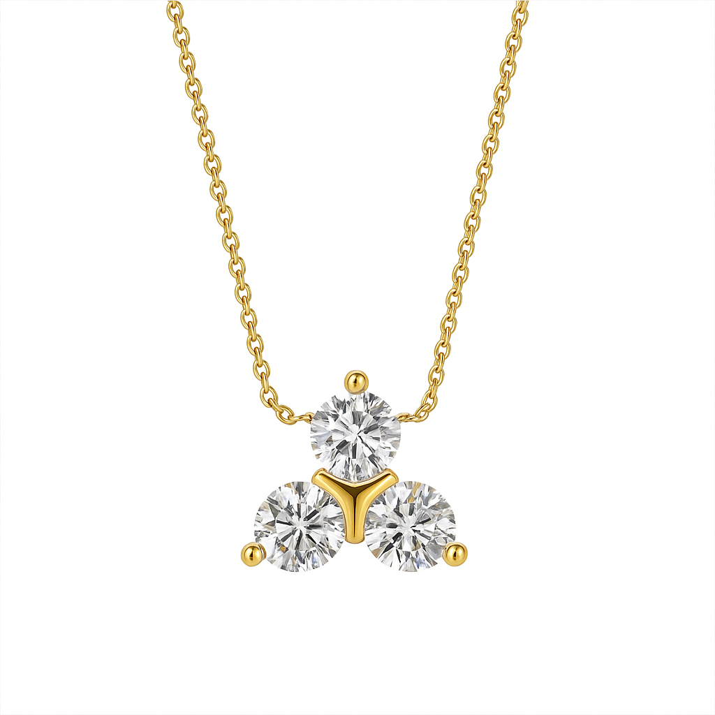 1.00ctw Round Cut Lab Grown Diamond Set Necklace