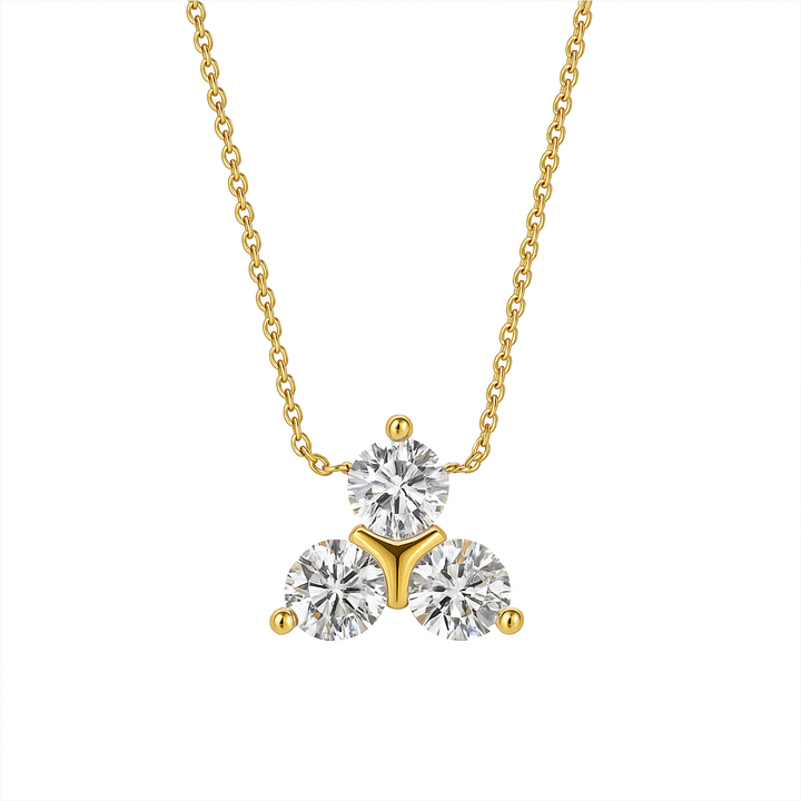 1.00ctw Round Cut Lab Grown Diamond Set Necklace
