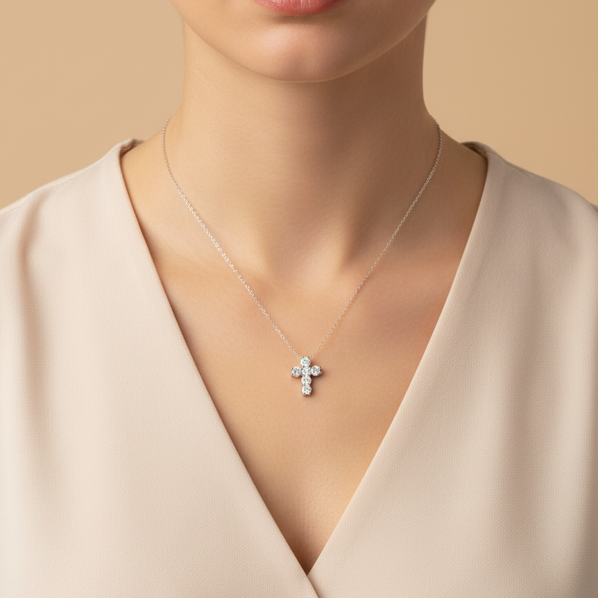 1.00ctw Diamond Cross Necklace