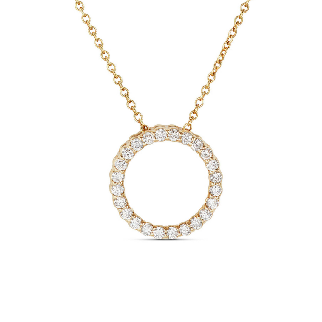 1.00ctw Diamond Circle Yellow Gold Pendant