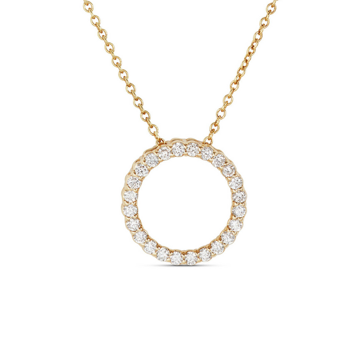 1.00ctw Diamond Circle Yellow Gold Pendant