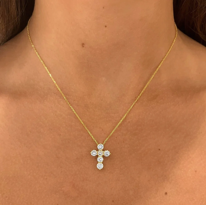 1.00ctw Petite Diamond Cross Necklace