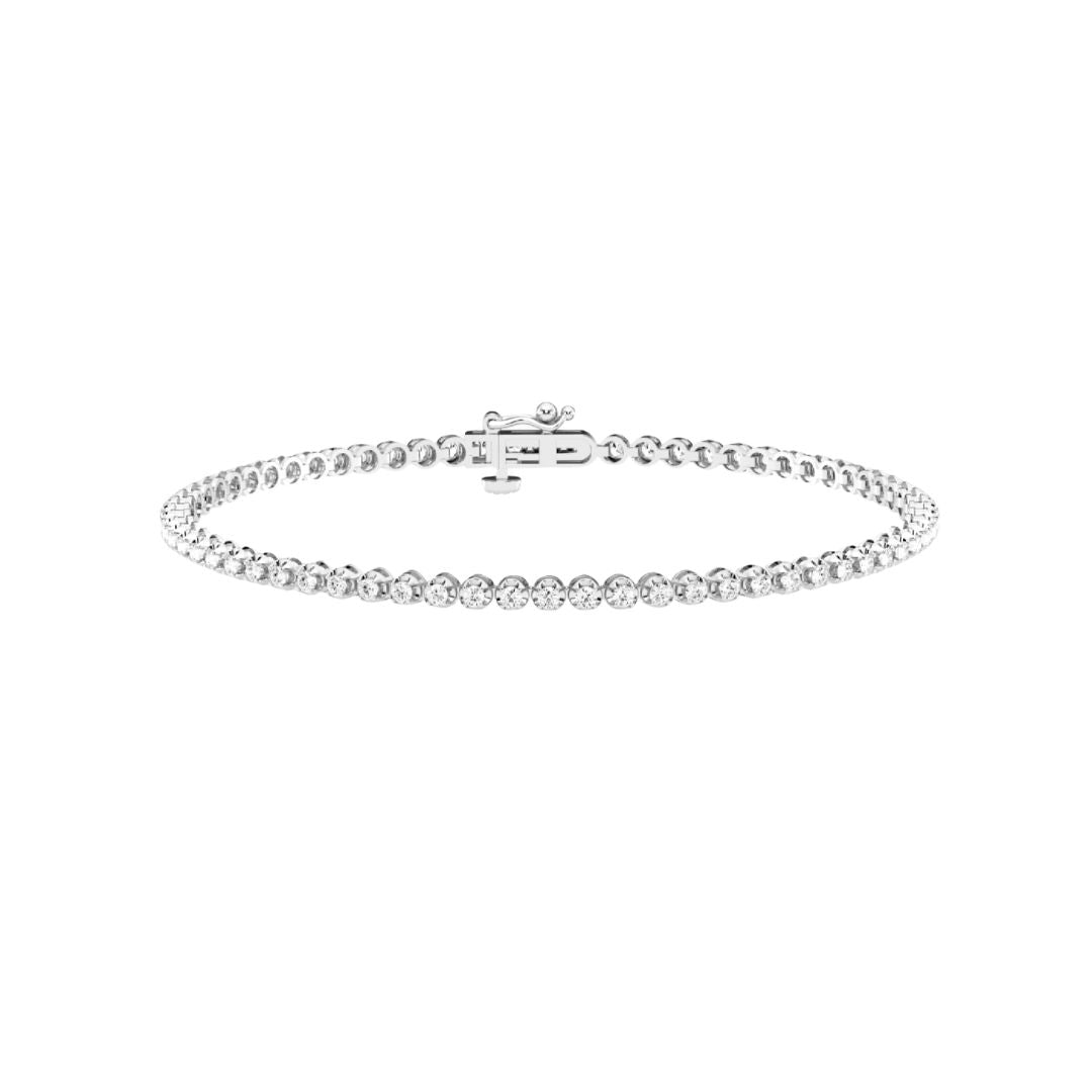 1.00ctw Round Lab Grown Diamon White Gold Bracelet