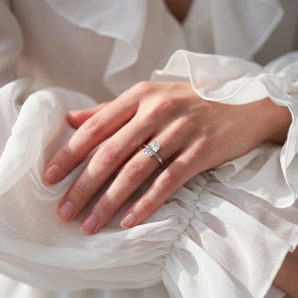 Elegant 1.02cts diamond ring in white gold, offering timeless elegance and sophistication