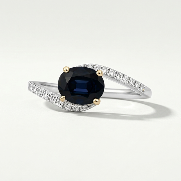 Blue Sapphire & Diamond  Ring