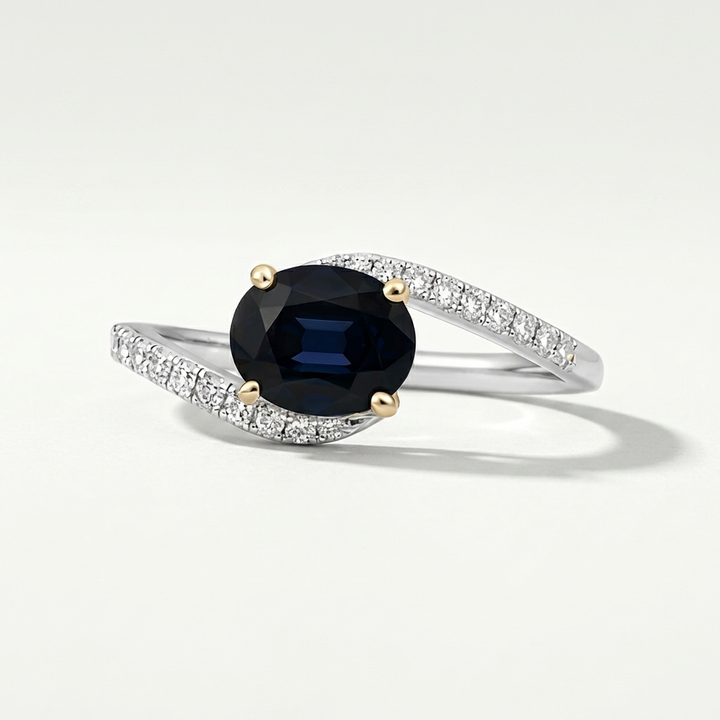 Blue Sapphire & Diamond  Ring
