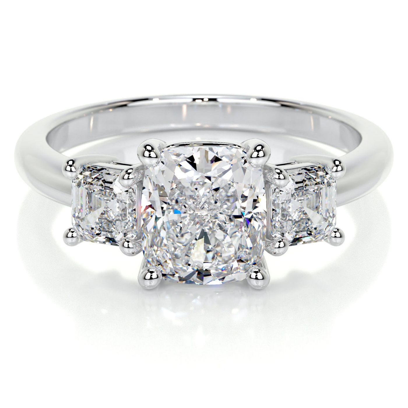 3 Stone - Cushion & Asscher Engagement Ring