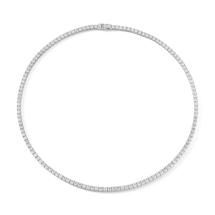 11ctw Diamond Lab Grown Tennis White Gold Necklace