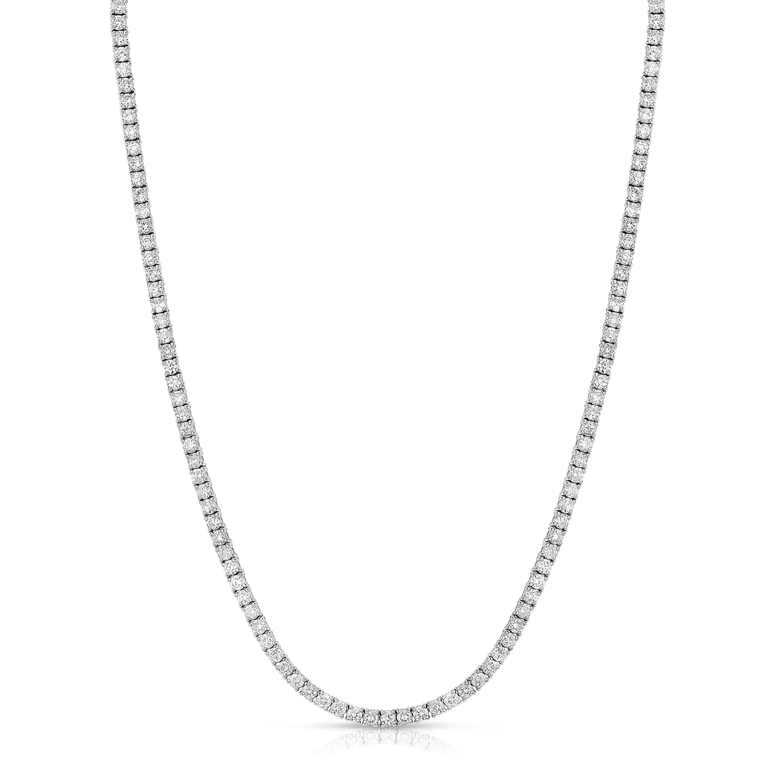 11ctw Diamond Lab Grown Tennis White Gold Necklace