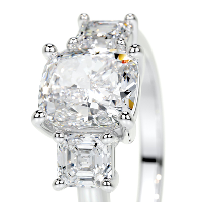 3 Stone - Cushion & Asscher Engagement Ring