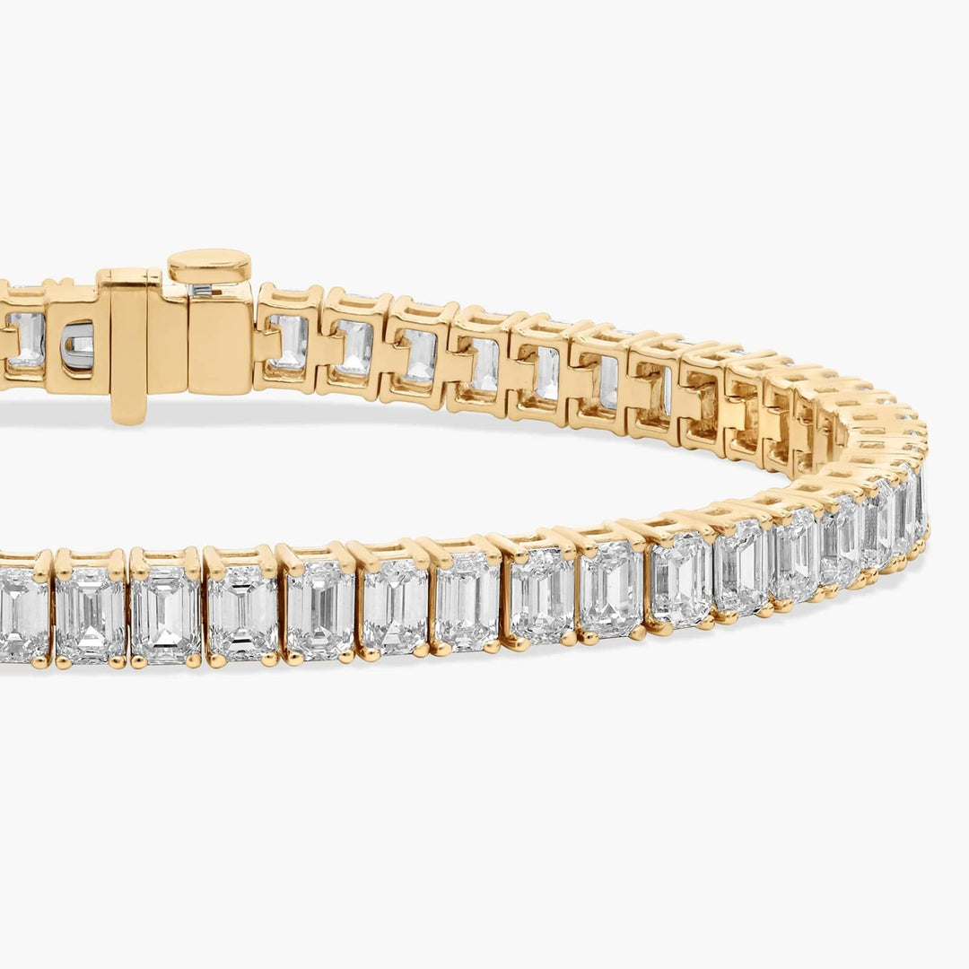 13.00ctw Emerald Cut Diamond 14kt Yellow Gold Bracelet